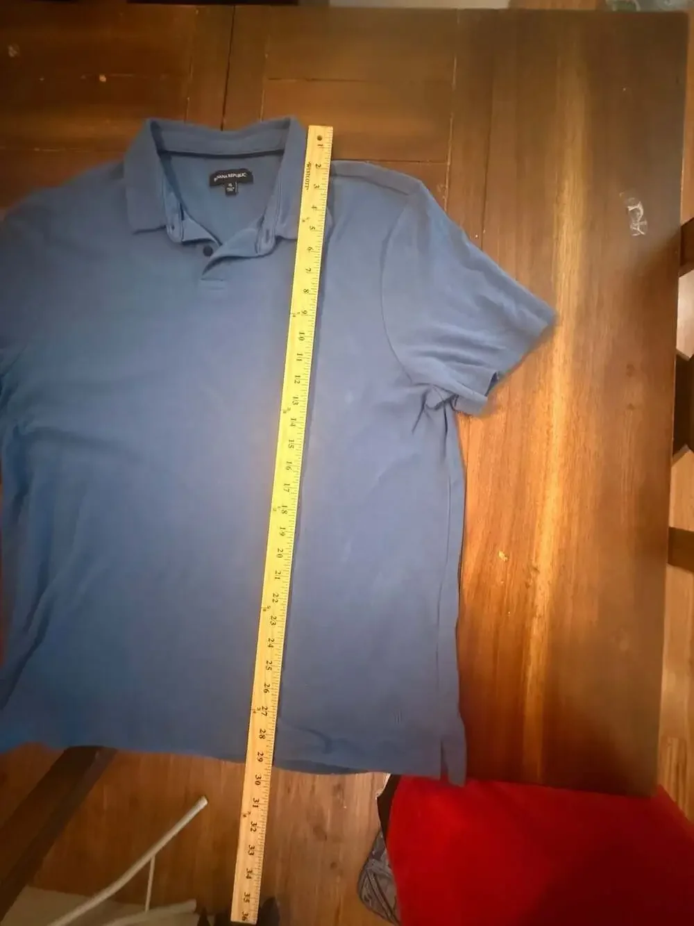Banana Republic Men's Blue Short Sleeve Polo Shirt with Embroidered Logo